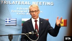 Премиерът Николай Денков даде пресконференция в резиденцията „Евксиноград“ край Варна. 9 октомври 2023 г.