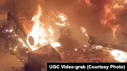 A scene in Madian, Pakistan, after a mob beat a man accused of blasphemy was beaten to death and his body set on fire on June 20.