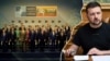 Лидерите на страните, членуващи в НАТО и украинският президент Володимир Зеленски. Колаж.