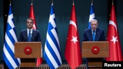 Grčki premijer Kirijakis Micotakis i tuski predsjednik Recep Tayyip Erdogan, Ankara, 13. maja 2024.