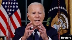 Presidenti i SHBA-së, Joe Biden, gjatë një adresimi nga Shtëpia e Bardhë. 