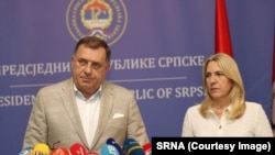 Milorad Dodik, predsjednik RS i Željka Cvijanović, predsjedavajuća Predsjedništva BiH, Banjaluka, 29. jun 2023. godine
