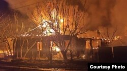 Пожежа після влучання дрона. Фото з телеграм-каналу Олега Синєгубова