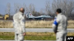 Изтребител МиГ-29 в базата "Граф Игнатиево" край Пловдив. Снимката е от февруари 2022 г.