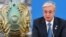 Казакстандын азыркы герби жана президенти Касым-Жомарт Токаев. Коллаж. 