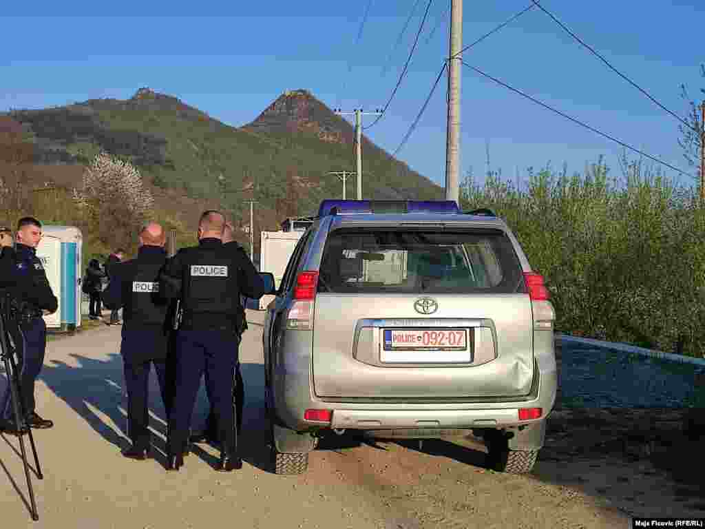 Pjesëtarë të Policisë së Kosovës në Mitrovicën e Veriut.