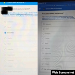 Levo snimak ekrana tablet popisivača u periodu od 5. do 17. aprila, desno snimak ekrana tablet popisivača u Prizrenu nakon 17. aprila