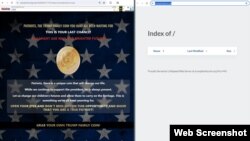 Vebsajt Trump Family Coin (prim.aut. Novčić porodice Tramp) pre i posle objavljivanja istraživanja RSE o onlajn prevarama.