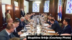 Sastanak predsednice Skupštine Ane Brnabić sa poslaničkim grupama o unapređenju izbornog procesa i primeni preporuka ODIHR-a, Beograd, 17. april 2024. 