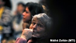 Ferge Zsuzsa szociológus részt vesz a Millenáris Fogadóban rendezett ünnepségen 2011. február 22-én