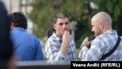 Milan Marić na protestu "Srbija protiv nasilja" (9. jun 2023. godine)