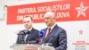 Secretarul executiv al Partidului Socialiștilor, Igor Dodon, și Vlad Batrîncea, ex-secretarul executiv al PSRM, la conferința de presă din 11 aprilie, 2023