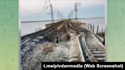 Вероятные повреждения на железной дороге через Чонгарский пролив в Херсонской области после взрывов 29 июля 2023 года, 31 июля 2023 года
