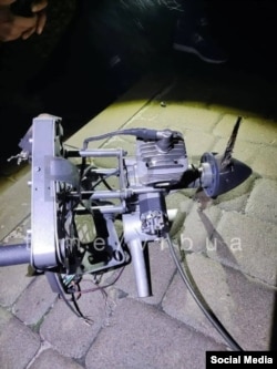 Уламки збитого на Київщині невідомого БПЛА. 23 жовтня 2023р.