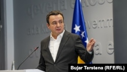 Kosovo: Prime Minister Albin Kurti during the conference 