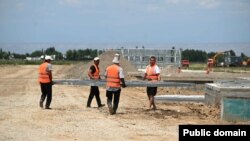 Жаңы-Барак айылында жүрүп жаткан курулуш. Кара-Суу району. 30-май, 2024-жыл.