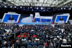 Під час останнього звернення Путіна до російського парламенту. Росія, 29 лютого 2024 року