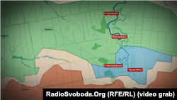Мапа: Сторожеве (звільнене 12 червня), Макарівка (звільнена 11 червня), Старомайорське (звільнене 27 липня), Урожайне (звільнене 16 серпня). Зеленим позначені звільнені території, синім – звільнені протягом останніх двох тижнів