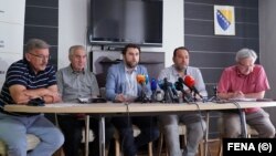 Predstavnici nevladinih organizacija na press konferenciji u Sarajevu 3. jula 2023.
