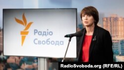 Інна Кузнецова в Київському бюро Радіо Свобода, архівне фото