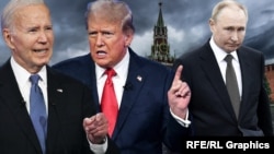 Байден, Трамп, Путін, колаж