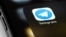 Telegram mobile icon app on screen smartphone iPhone macro. Telegram - cross-platform messenger. Moscow, Russia - June 15, 2021