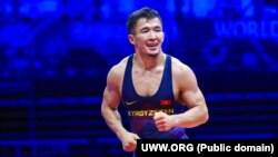 Жоламан Шаршенбеков күрөш боюнча Дүйнө чемпионатында. 22-сентябрь, 2023-жыл.