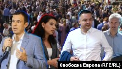 Кандидатите за кметове на София и Варна, от ляво надясно: Васил Терзиев, Ваня Григорова, Иван Портних, Благомир Коцев. Колаж.