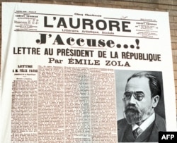 مقاله معروف «من متهم می‌کنم» نوشته امیل زولا در دفاع از آلفرد دریفوس نظامی فرانسوی و یهودی متهم به ارائه اطلاعات نظامی به آلمان