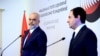 Kryeministri i Shqipërisë, Edi Rama, dhe ai i Kosovës, Albin Kurti, gjatë një konference të përbashkët për media. Fotografi nga arkivi. 