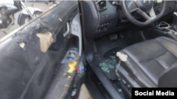 تصویری از خودرویی که در آن گروگان‌گیری انجام شد