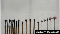 Көргөзмөгө коюлган сүрөттөрдүн бири. 