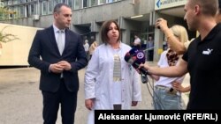 Direktorica Kliničkog centra Ljiljana Radulović i ministar zdravlja Dragoslav Šćekić