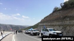 Predstavnici UN-a u Kornidzoru, regija Syunig pored humanitarne pomoći Nagorno Karabahu, Jermenija, 3. augusta 2023.