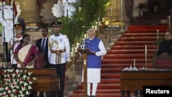 Indijski premijer Narendra Modi tokom ceremonije polaganja zakletve u predsjedničkoj palati u Nju Delhiju, Indija, 9. juna 2024.