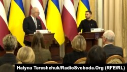 Глави України та Латвії Володимир Зеленський та Егілс Левітс у Львові, 3 березня 2023 року
