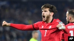 Khvicha Kvaratskhelia na utakmici kvalifikacija Grupe A za Euro 2024, Gruzija-Škotska, novembar 2023.