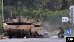 Ushtria izraelite pranë kufirit me Gazën më 12 tetor 2023. 