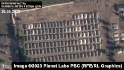 Табір біля села Цель Могильовської області Білорусі, 30 червня 2023 року