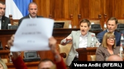 Ana Brnabić, predsednica Vlade Srbije, u Narodnoj Skupštini, Beograd, septembar 2023. 