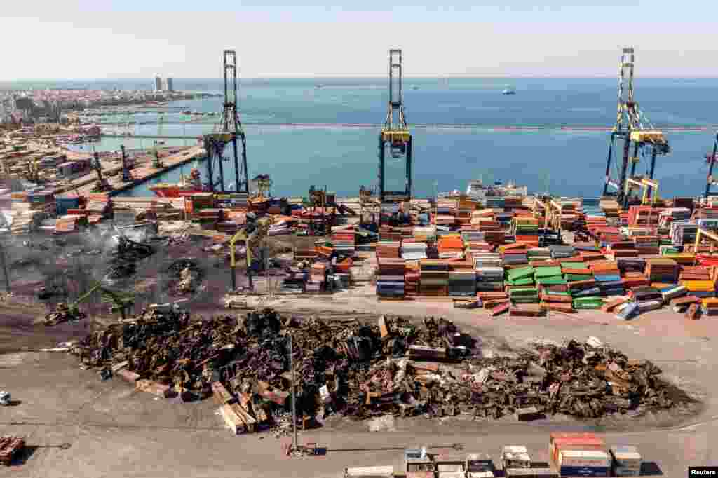 A tengerparti Hatayban a kikötő is hatalmas károkat szenvedett