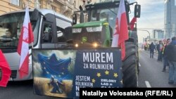 Imagine de la protestele fermierilor polonezi la Varșovia, 27 februarie 2024.