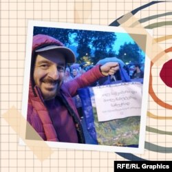 მოხალისე ზურა ტატანაშვილი აქციაზე