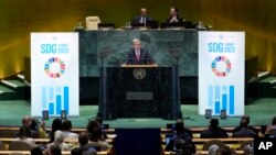Generalni sekretar UN-a Antonio Guterres obraća se Forumu UN-a za održivi razvoj, New York, 18. septembra 2023.