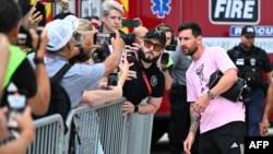 لیونل مسی قبل از بازی بین اینتر میامی و اورلاندو سیتی در فلوریدا