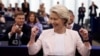 Reakcija Ursule von der Leyen nakon što je ponovo izabrana za šeficu Evropske komisije, u Evropskom parlamentu u Strazburu, Francuska, 18. jula 2024.