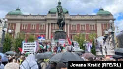 Serbia -- Protest in support of the Palestinian people during their conflict with Israel, Belgrade, October 22, 2023