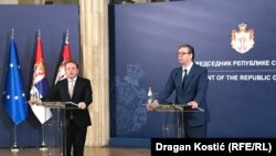 Oliver Varhelji i Aleksandar Vučić, Beograd, Srbija, 13. maj 2024. 