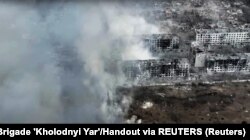 Місто Бахмут на Донеччині. Скріншот з відео, яке оприлюднила 22 квітня 2023 року 93-я окрема механізована бригада «Холодний Яр»