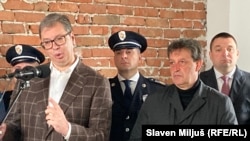 Predsednik Srbije Aleksandar Vučić i ministar unutrašnjih poslova Srbije Bratislav Gašić u Smederevu, 12. maja 2023.